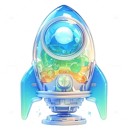 3D透明材质火箭