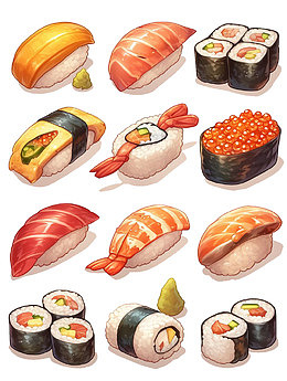美味日料寿司食物