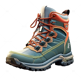 3D立体真实登山靴靴子鞋灰绿色登山
