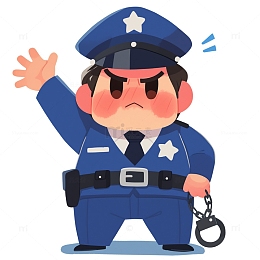 劳动节警察人物卡通形象