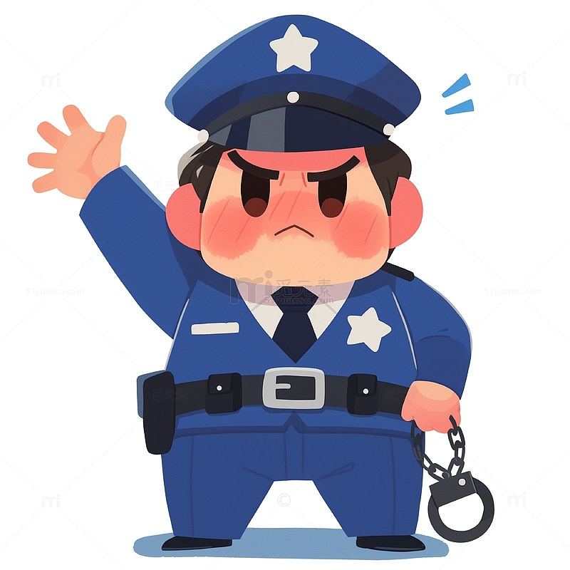劳动节警察人物卡通形象