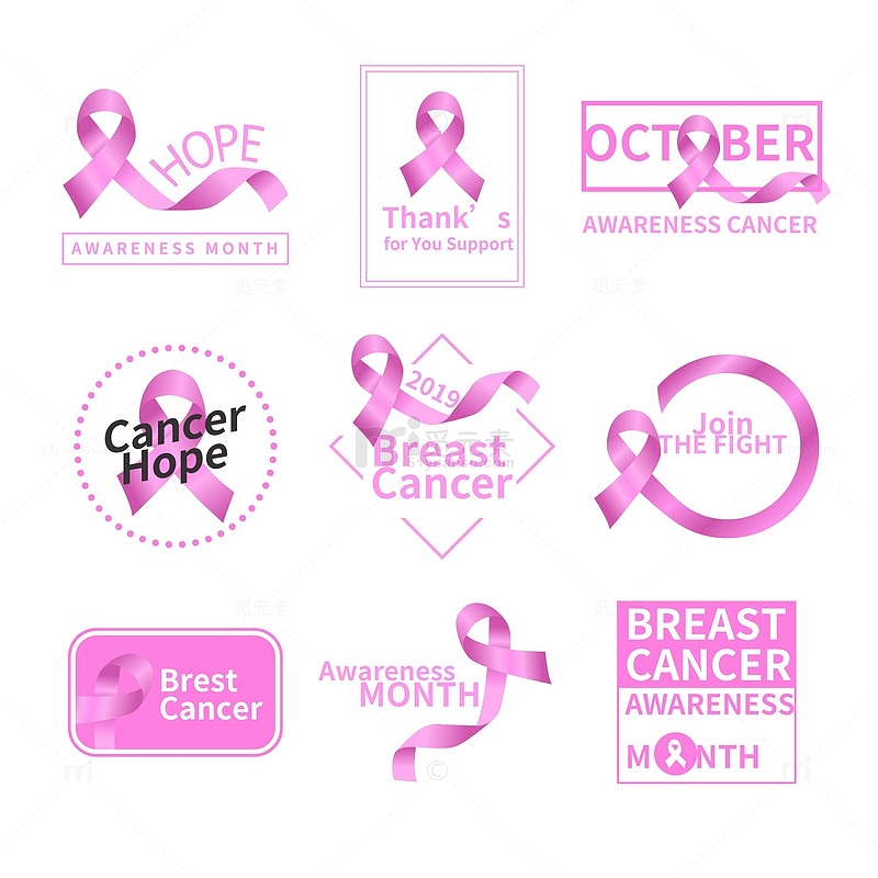 粉色丝带乳腺癌标志
