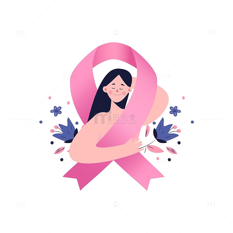关爱乳腺癌患者慈善宣传粉色丝带