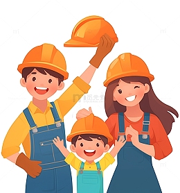 劳动节建筑安全生产卡通插画