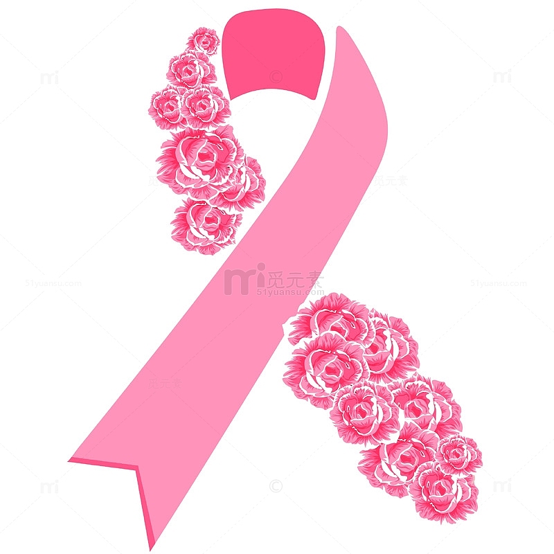 乳腺癌粉色彩带标志