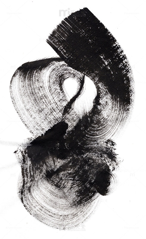 毛笔笔触水墨笔锋