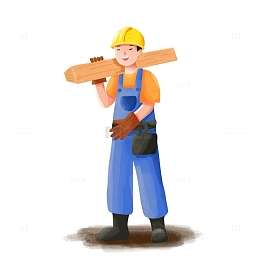 工人劳动人民劳动节人物手绘卡通