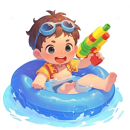 卡通男孩游泳圈