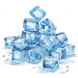 清凉蓝色冰块