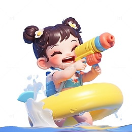 带游泳圈的女孩