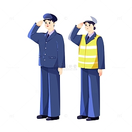 劳动节警察人物元素