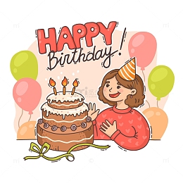 正在过生日吹蜡烛的小女孩