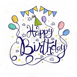 生日快乐文字与气球
