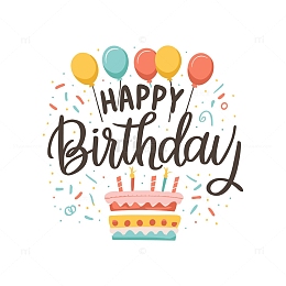 生日快乐气球蛋糕素材