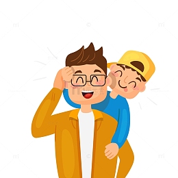 与父亲一起开心玩耍的孩子