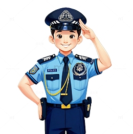卡通警察职业人物素材