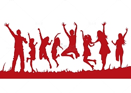 青年节人物剪影素材