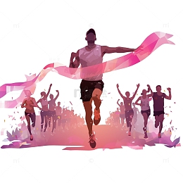 创意奋勇向前人物插画