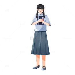民国时期学生女生人物元素
