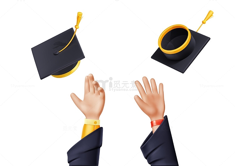 学生抛出毕业帽证书