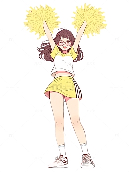 欢呼开心加油啦啦队的女孩2