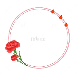 花朵圆形边框