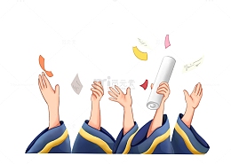 青春毕业季学生手学士服丢试卷