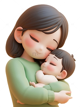 母亲抱着小孩子