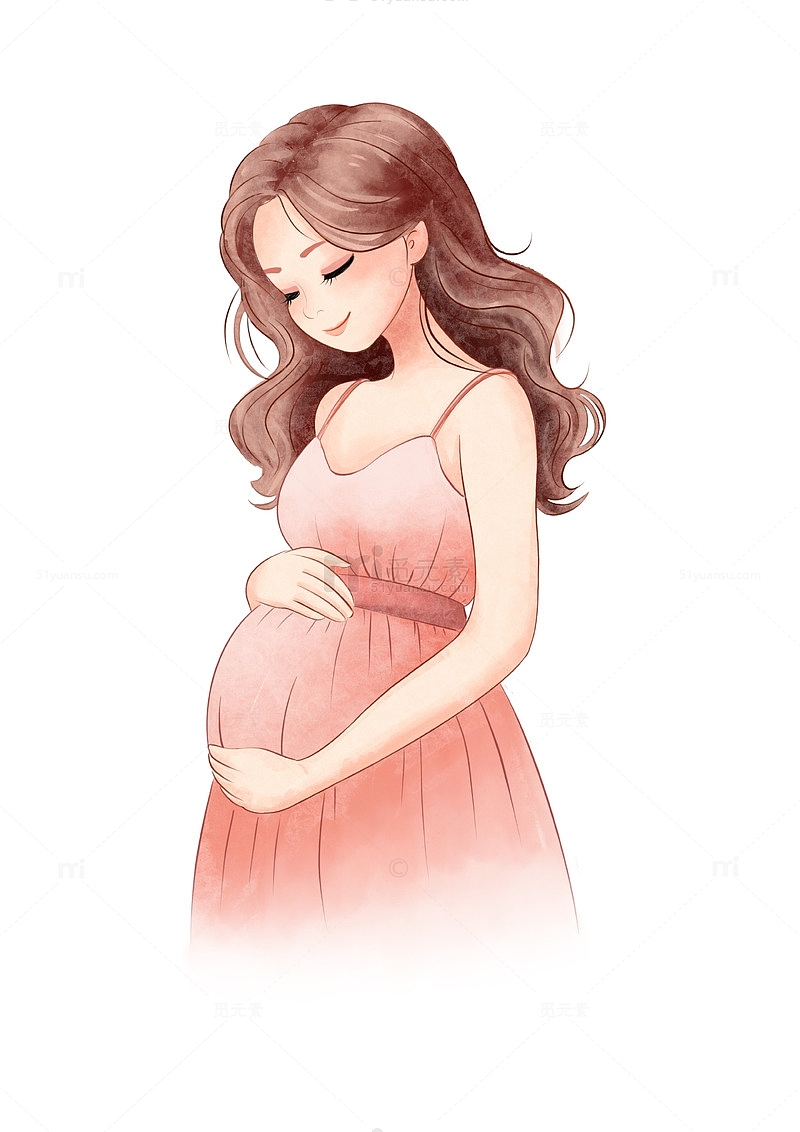母亲节怀孕妇女母婴妈妈手绘插画