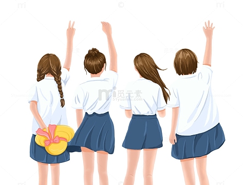 女生背影毕业季青年节五四