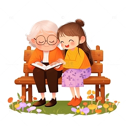 卡通风格母亲节重阳节人物素材