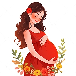 孕妇母亲孕育卡通人物素材