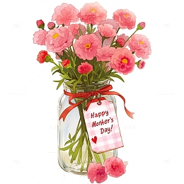 插花鲜花母亲节花束插画素材