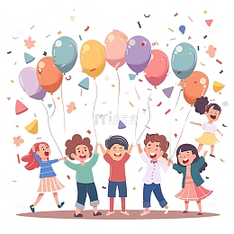 六一欢呼的儿童