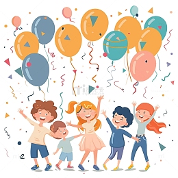 卡通快乐六一小孩