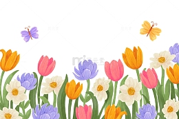 盛开的郁金香花束