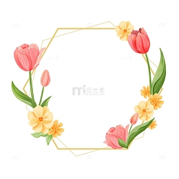 鲜花装饰的花框