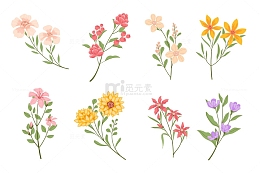 手绘鲜花组合