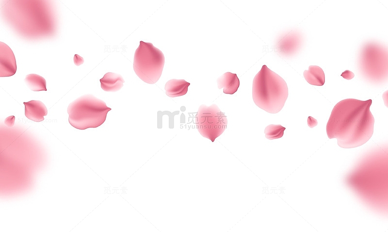 飞舞的樱花花瓣透明背景