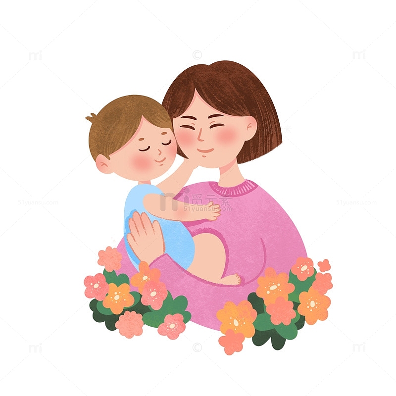 母亲节 子女拥抱母亲