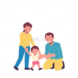 带孩子的父母插图