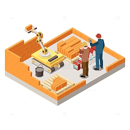 使用编程机器人建设房屋