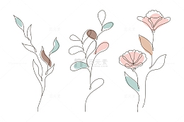 艺术速写花朵线条