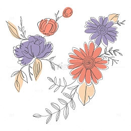 简笔花朵艺术绘画