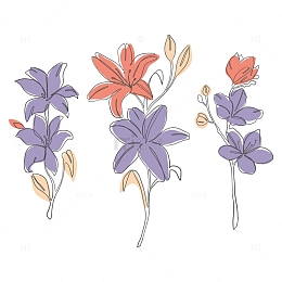 简笔紫色小花