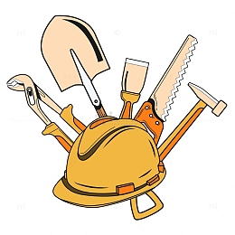 矢量劳动节主题五金工具安全帽