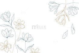 简约线条艺术花朵