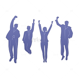 卡通人物职业剪影五四青年节