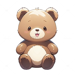 一只卡通熊娃娃