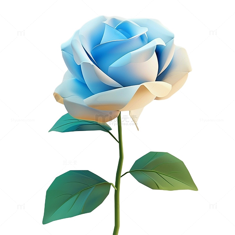 立体蓝色玫瑰